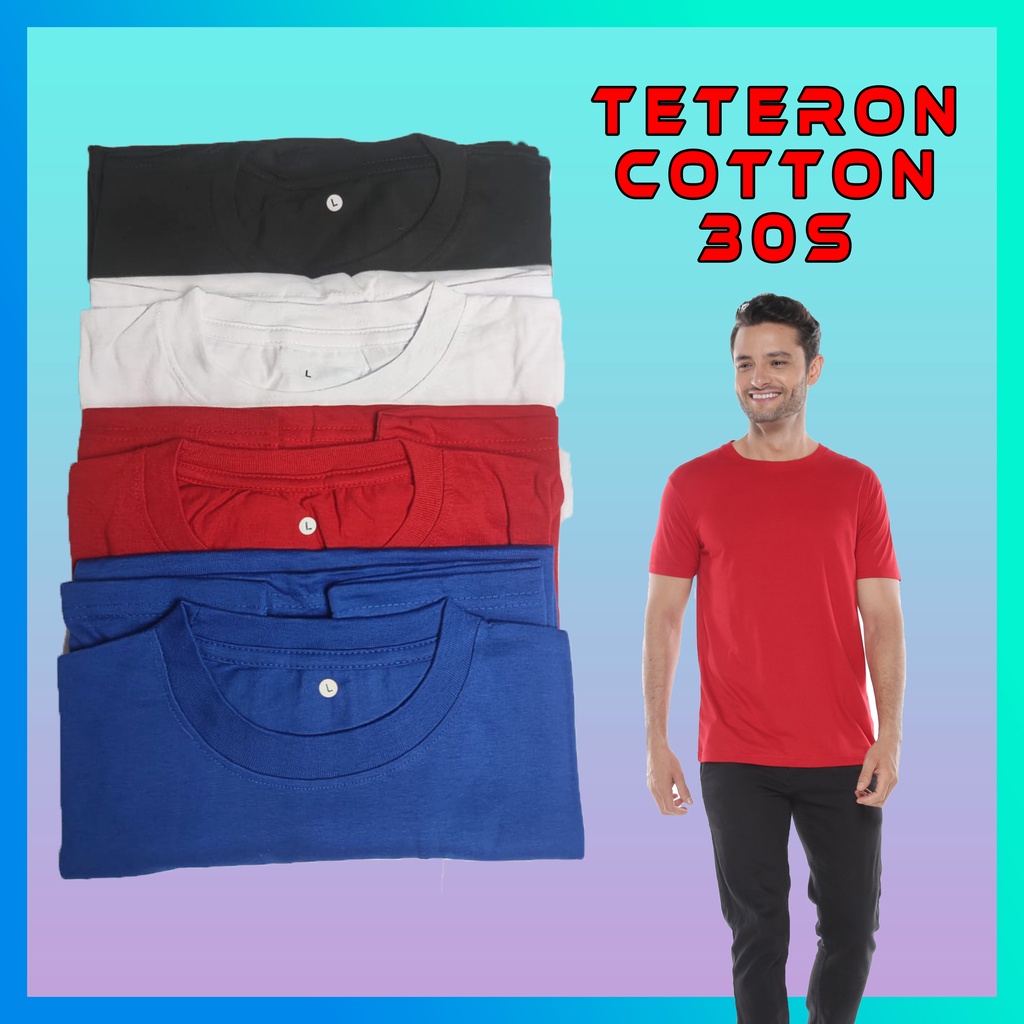 KAOS POLOS TC TETERON COTTON PRIA &amp; WANITA S-XXL