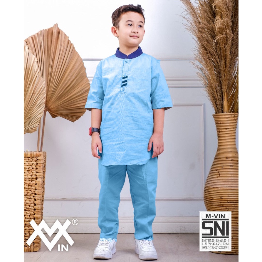Setelan Baju Koko Pakistan-Setelan Baju Muslim Bordir Laki - Setelan Baju Koko Turki 1-9Thn M-Vin