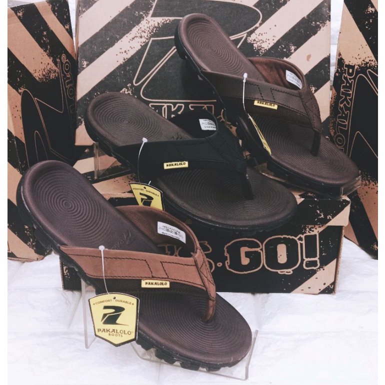 Sandal jepit kulit pria PAKALOLO CAD 01 original pakalolo