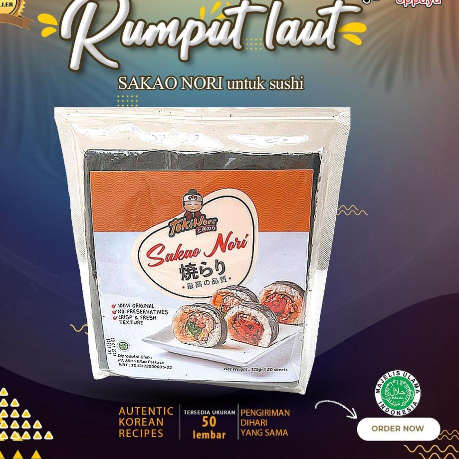 

idB6n1M Sakao Nori Isi 50 Lembar Untuk Kimbab Sushi Kimbab Korea Sakao Nori