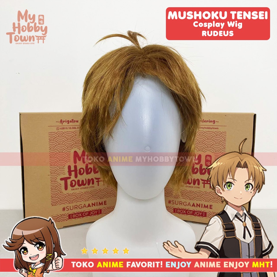 Wig Cosplay Anime Mushoku Tensei : Rudeus Rudy Greyrat Rambut Palsu