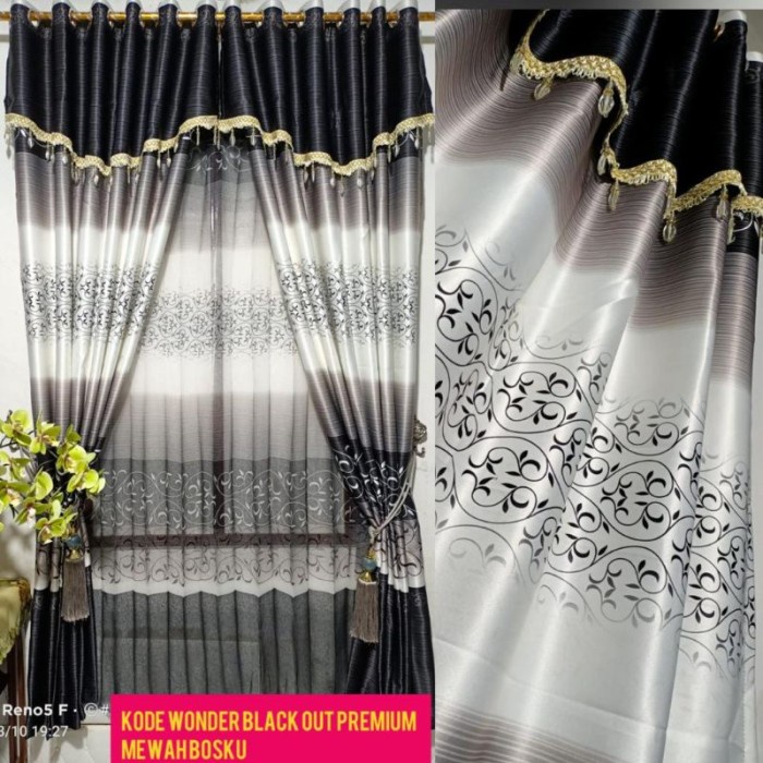 ~~~~~] Gorden Blackout Glossy Motif Etnik Tebal Halus Poni