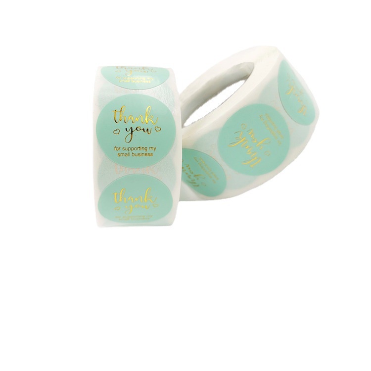 Serenity Sticker Thankyou 1Roll (500pcs) Label Segel Order Packing Motif Bunga Love Serbaguna - SLK01