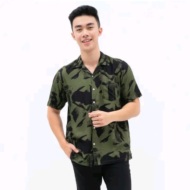 Kemeja Hawai Unisex Jumbo Bahan Rayon Viscose