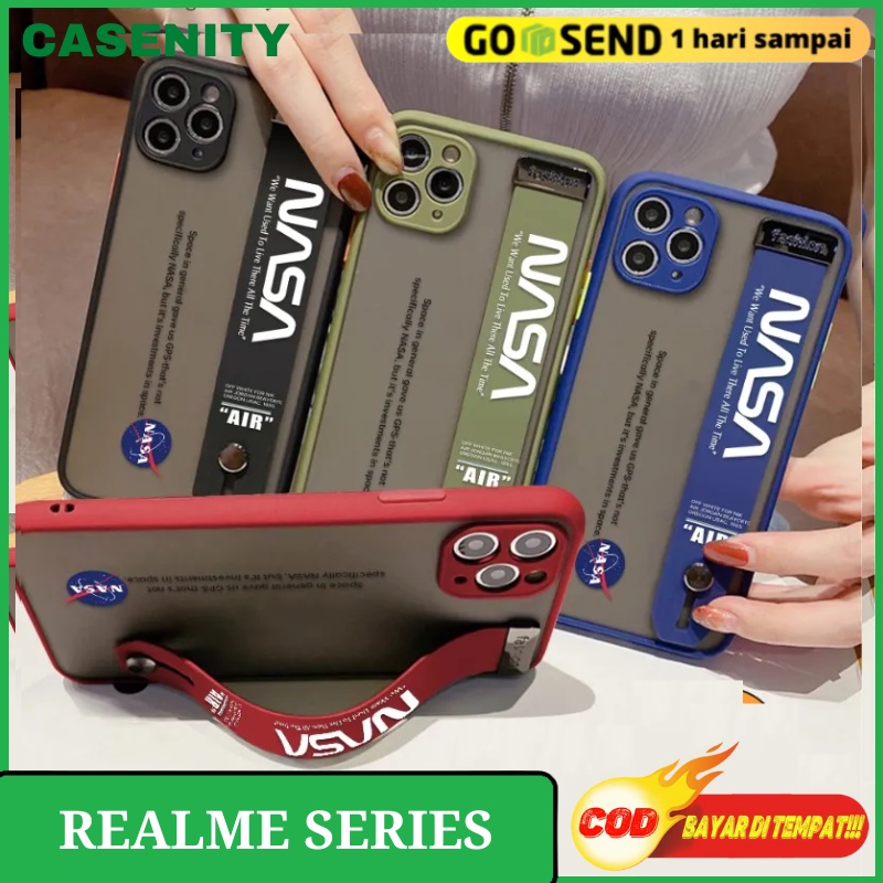 Case Realme C11 2020 C11 2021 C21Y C25Y Wrist Strap Casing wristband Nasa Hybrid Dove Candy Premium 