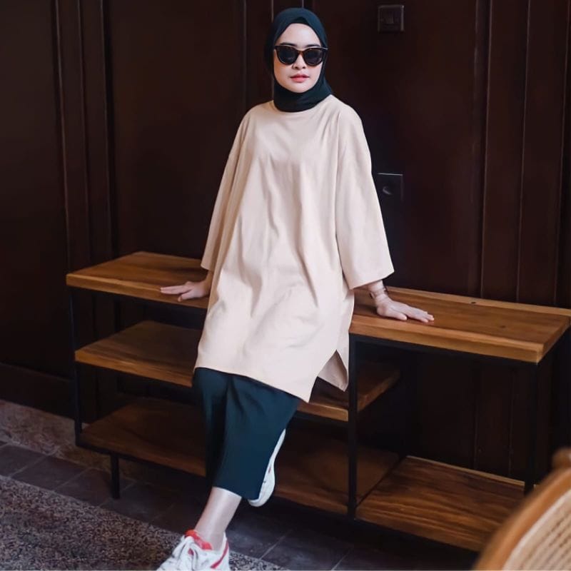 Alvera Blouse Babyterry Oversize Bluss Potongan Longgar