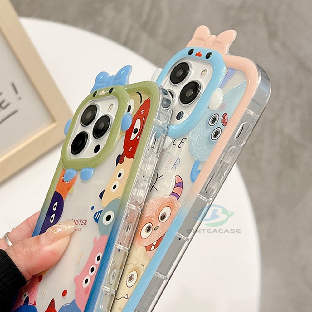 Redmi 10C 10A Note 11 Pro Note11S 9C 9A 10 9T 9 Note10 5G 10s Note9 Note8 Poco M5S X3 NFC M3 Pro Monster Mewah Little Monster Frame Lensa Phone Case Binteacase