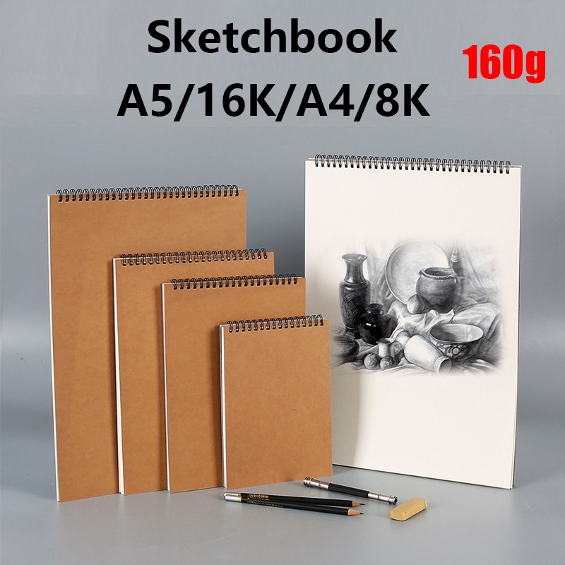 

Buku skets/Buku Gambar A4/A5/A6 Vertikal Jilid Spiral, 30 LEMBAR , Dapat Dibalik 360 Derajat