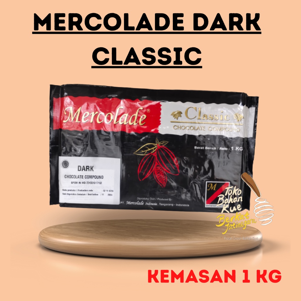 MERCOLADE CLASSIC DARK COMPOUND /COKLAT DARK COMPOUND KEMASAN 1 KG