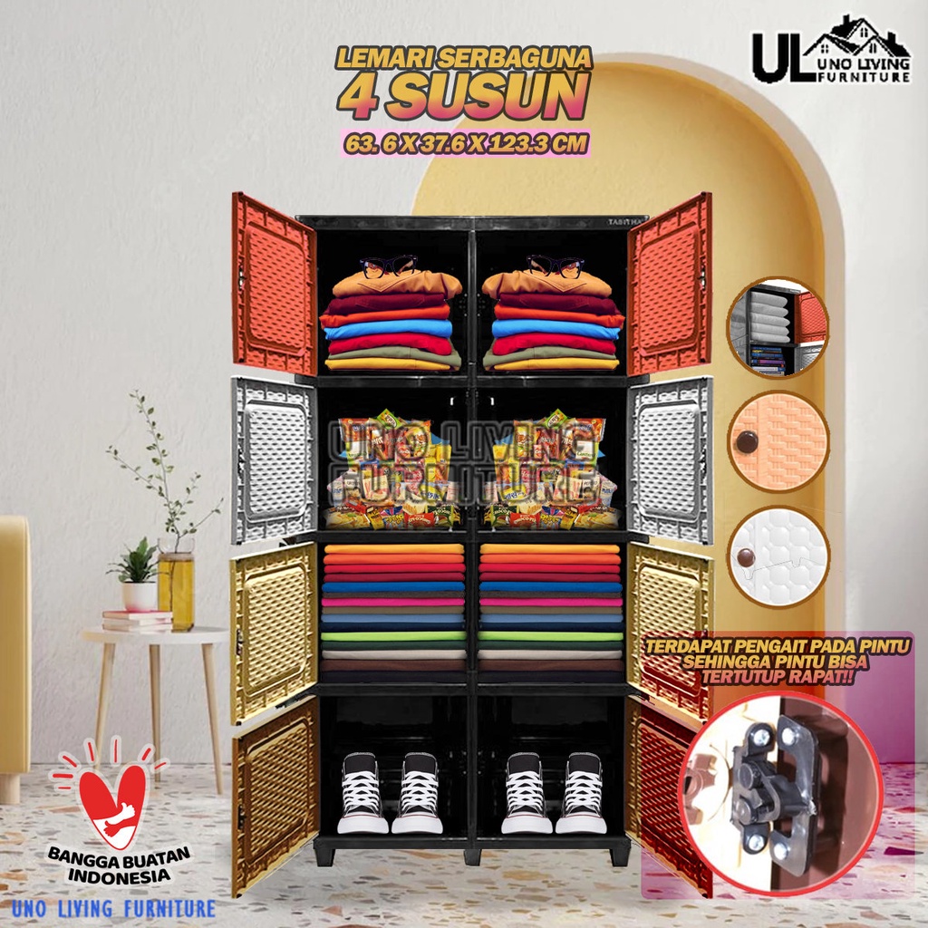 Lemari Plastik Serbaguna Tabitha CLICKS Tabitha LOKI DOUBLE LOKER SERBAGUNA Lemari Pakaian CABINET LEMARI TABITHA LEMARI SWING 2 TOWER