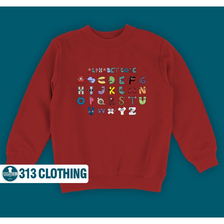 Jaket Sweater Anak Alphabet Lore Crewneck Anak Alphabet Lore