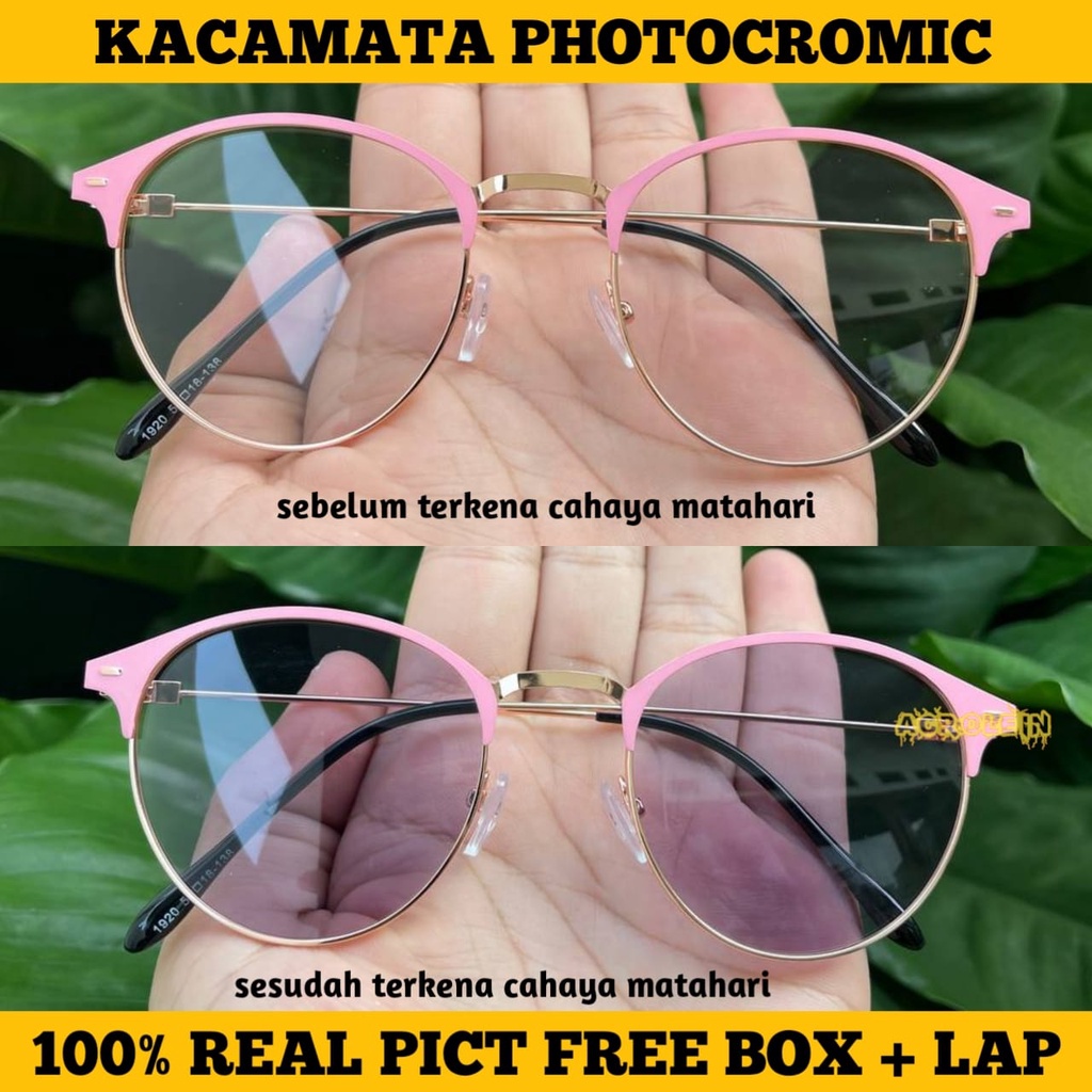 PHOTOCROMIC-KACAMATA OVAL TITANIUM IMPORT PRIA DAN WANITA TERBARU MILENIAL