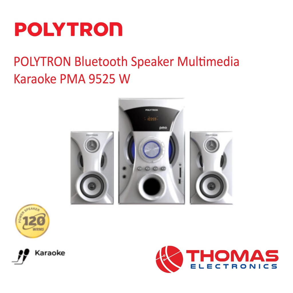 POLYTRON Multimedia Speaker PMA 9525 W Bluetooth Karaoke PMA9525W Garansi Resmi