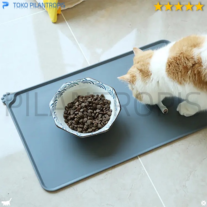 ALAS TEMPAT MAKAN KUCING ANJING SILIKON SILICONE ANTI SLIP WATERPROOF PET FOOD MAT TATAKAN MAKAN ANJING KUCING DOG CAT FEEDING MAT