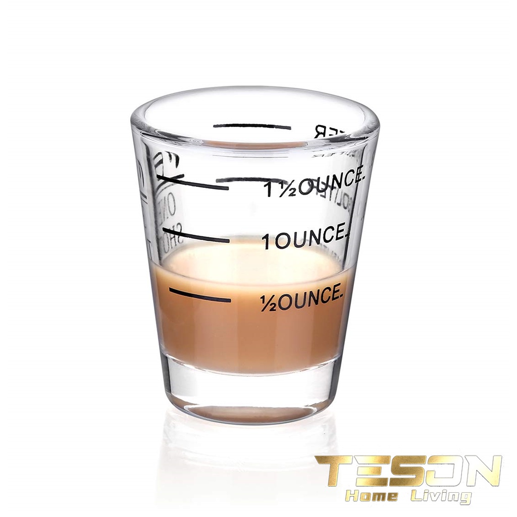 Gelas Ukur Takar Kopi Espresso Shot Glass Coffee One Double Sloki