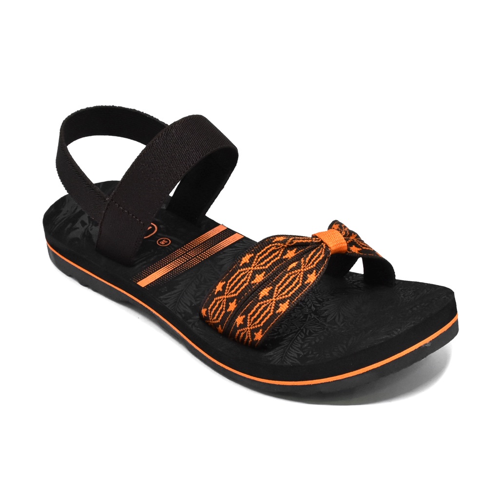 Carvil Dominiq 01 TB Sandal Casual Wanita Black Orange _A113