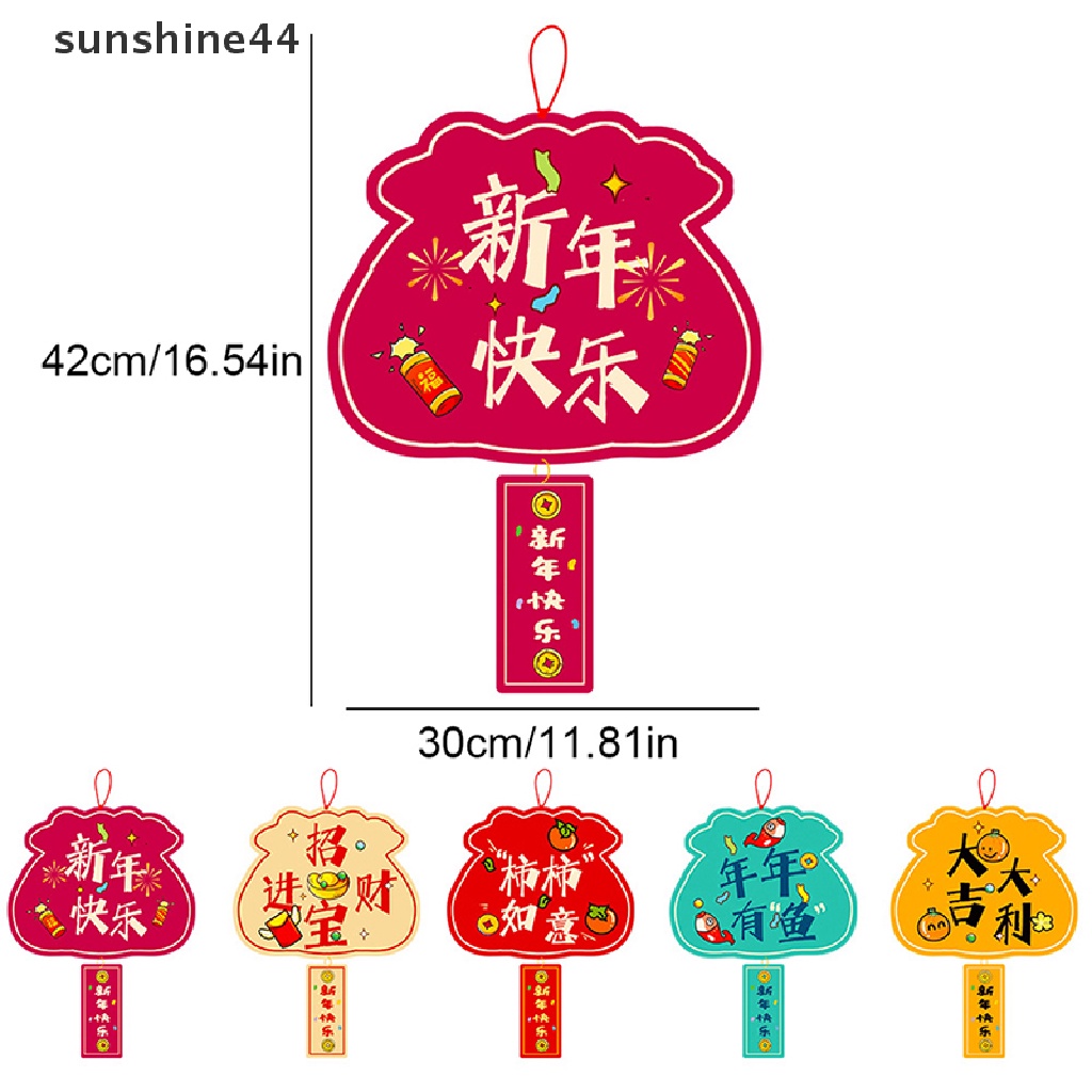 Sunshine 5Pcs/pak2023dekorasi Imlek Merah Kartun Kelinci Liontin.