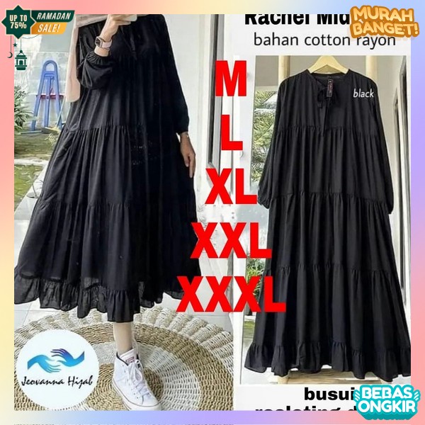 Gamis Wanita Muslimah Kekinian Terbaru 2023 Ranni Dress Bahan Ceruty Babydoll Mix Manik Manik Mutiar