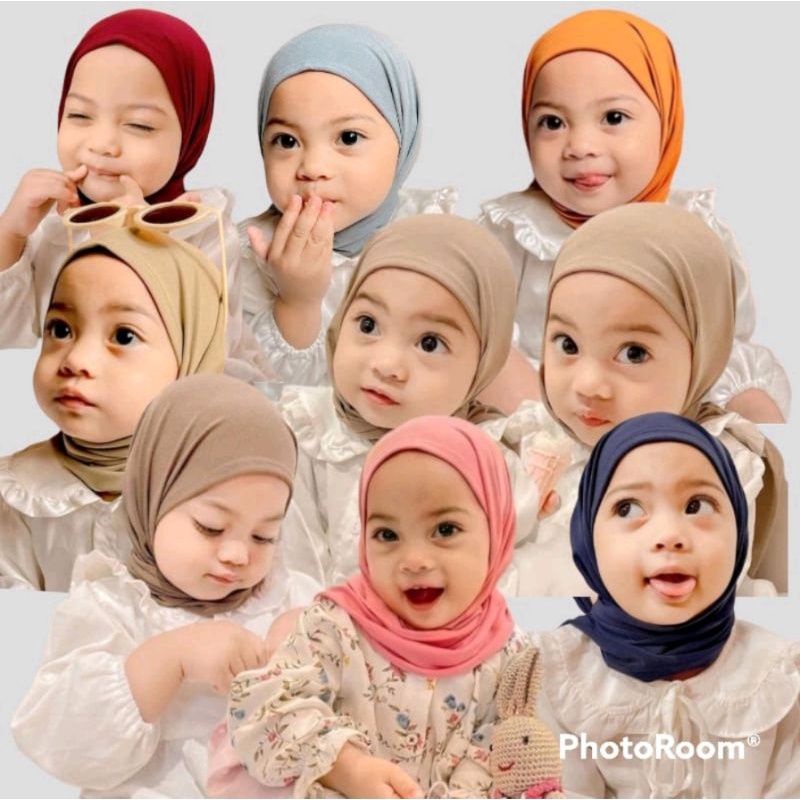 GHANIA Jilbab Hijab Pashmina Kerudung Krudung Bergo Instan Jersey Segitiga Segi Empat Polos Anak Per
