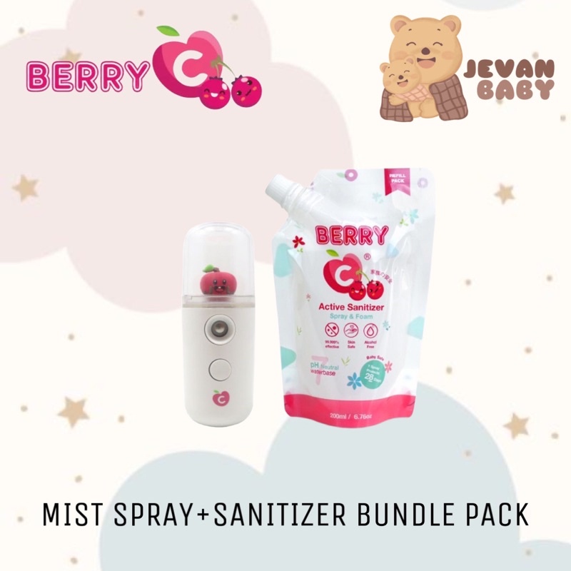BERRYC Bundle Pack Nano Mist Sprayer + Sanitizer Refill 200ml