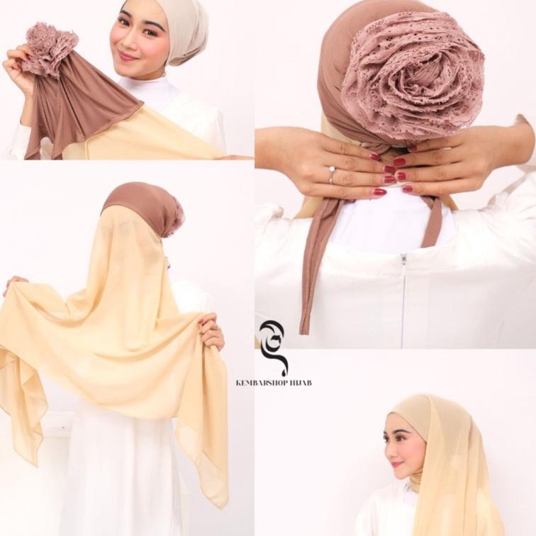 "KGS.02Ja23ν" Pashmina Instan Cepol 180 x 75 cm Pasmina Inner Turki Pasmina Instan Cepol Hijab Ciput