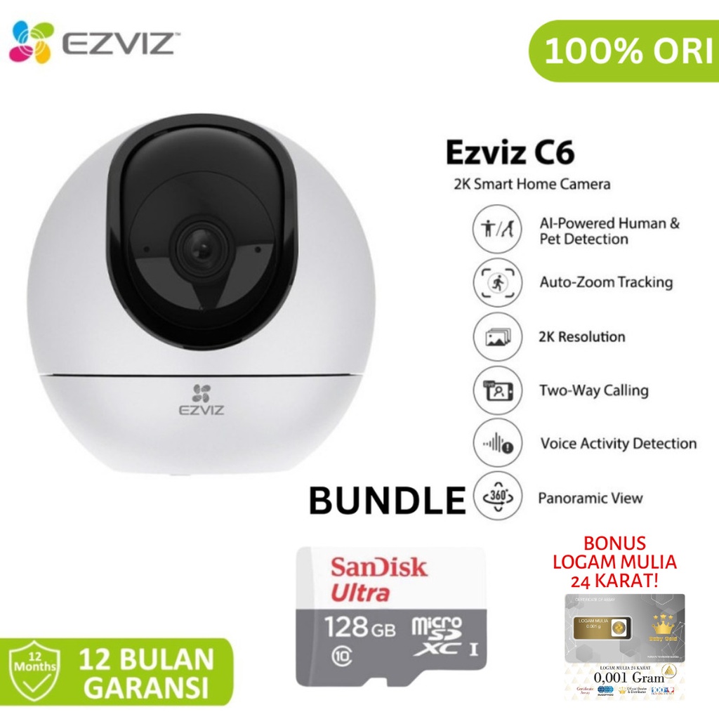 EZVIZ C6 2K 4MP Pan Tilt Wi-Fi Camera with Auto-Zoom Starlight Lens CAMERA