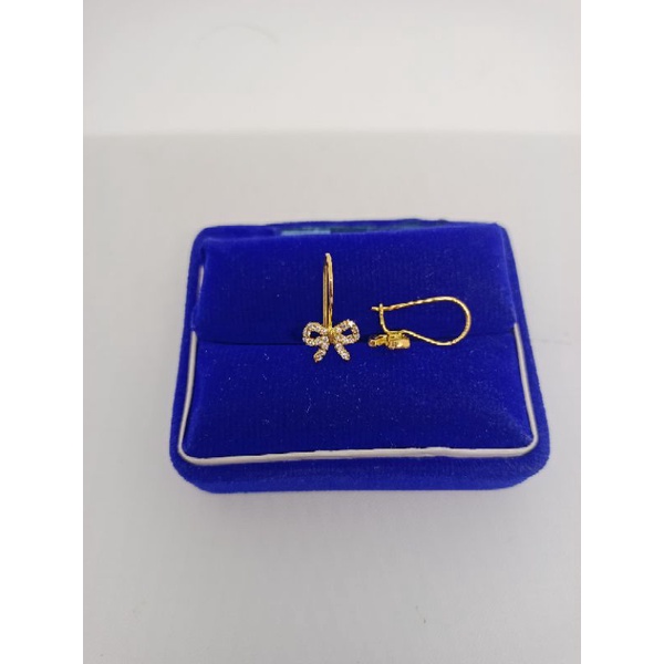 Anting kait pita corr mp / anting kait perak asli silver 925 lapis emas/ anting fashion wanita terbaru