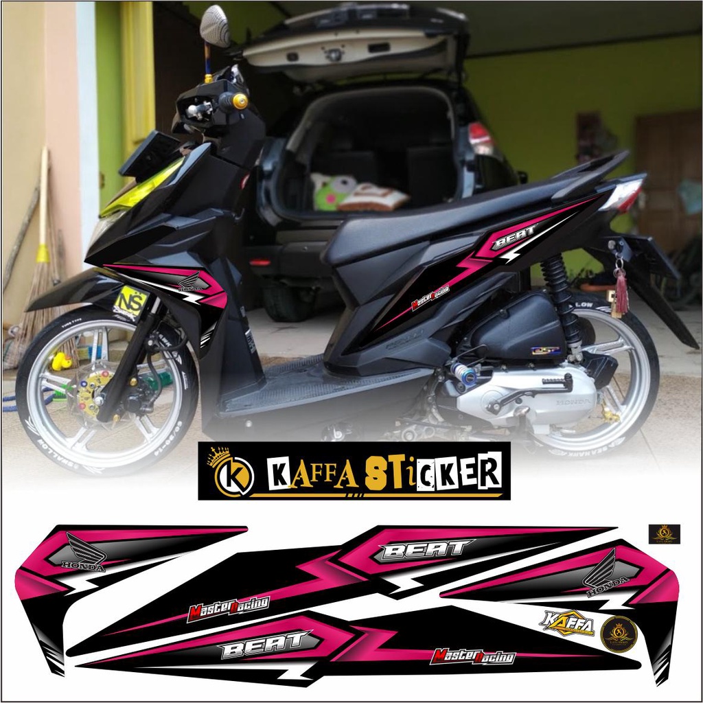 COD / STIKER MOTOR STRIPING BEAT NEW STYLE SIMPLE MAGENTA/PINK