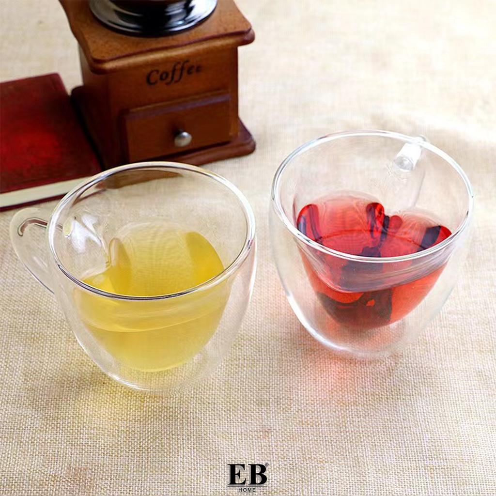 Gelas Cangkir Minum Bentuk Love / Glass Tea Cup 923