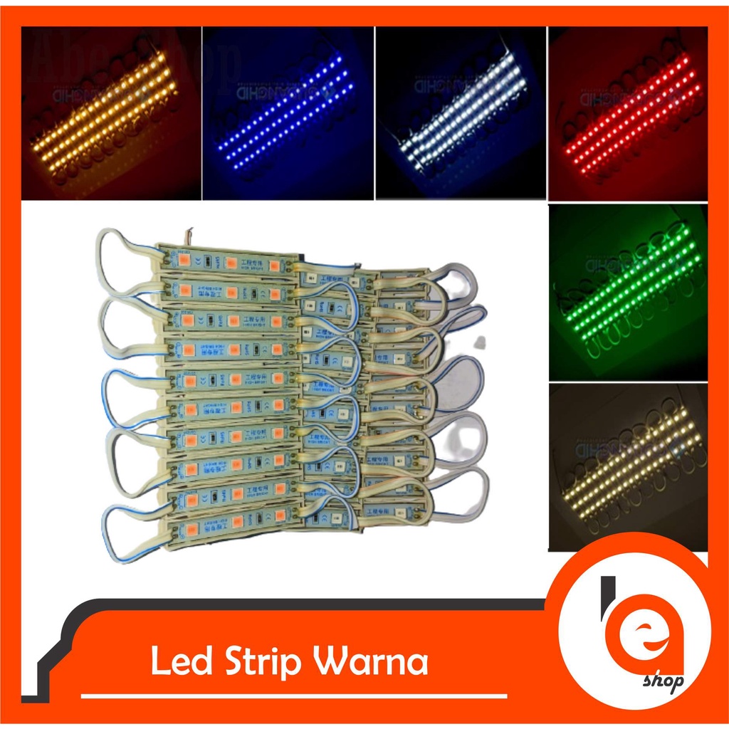 Lampu LED Strip 3 Mata SMD 12V 12 Volt Berbagai Warna