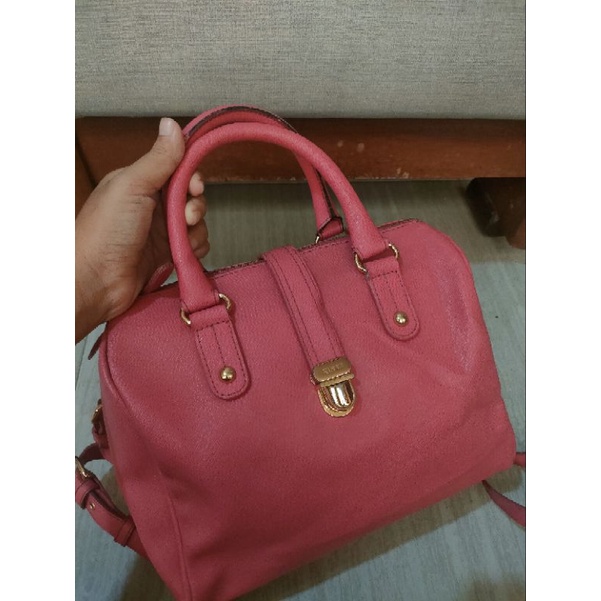 Tas Speedy Brand Kinaz Fuschia Kulit Asli Saffiano Size Mentel Lengkap Talpan Monza Seken Second Pre