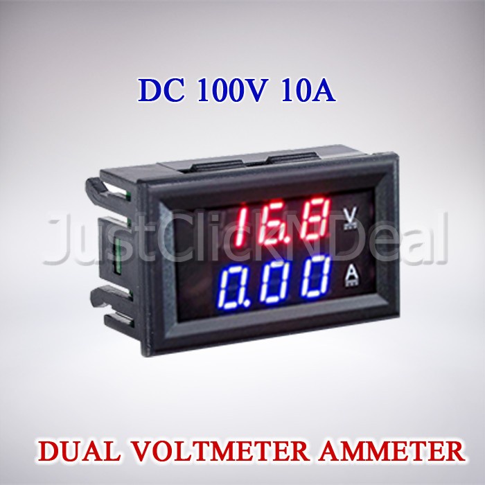 Voltmeter Digital DC + Ampere 100V 10 Volt Meter Combo Ampmeter Frame