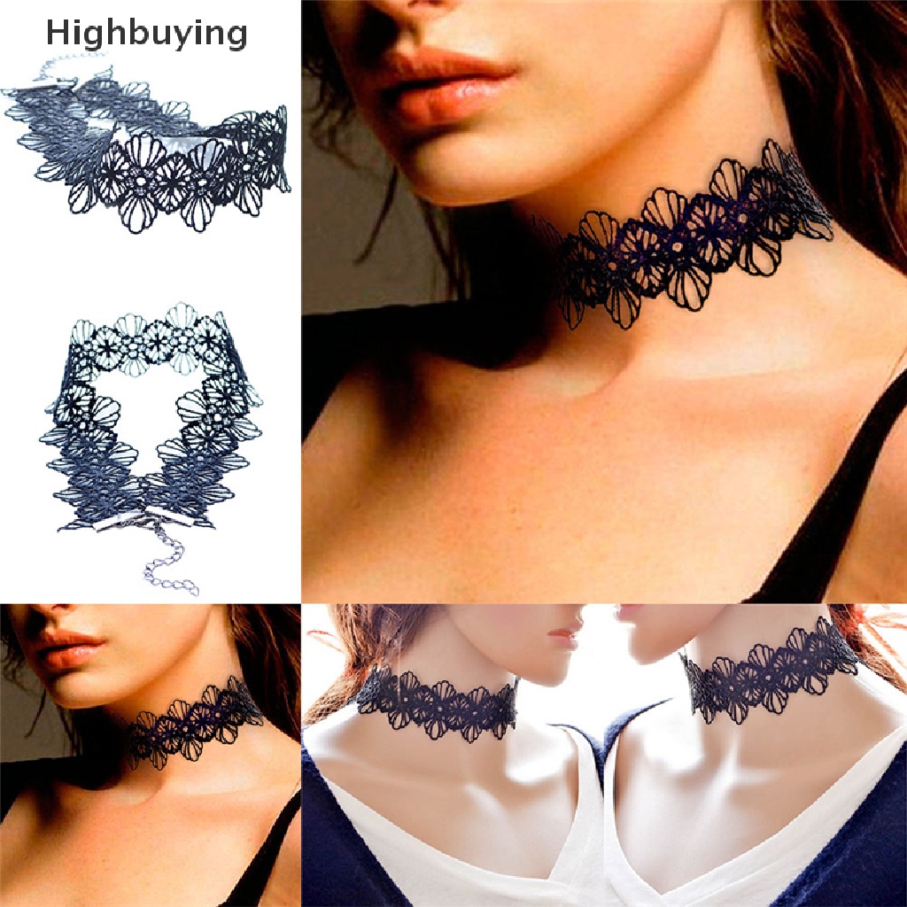 Hbid Renda Retro Tato Choker Boho Leher Gaun Vintage Gothic Kalung Rantai Perhiasan Glory