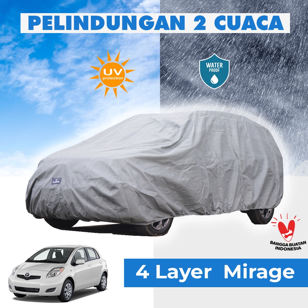 4 Lapis Body Cover Mobil Yaris Outdoor Sarung Mobil Yaris Tahan Air Waterproof