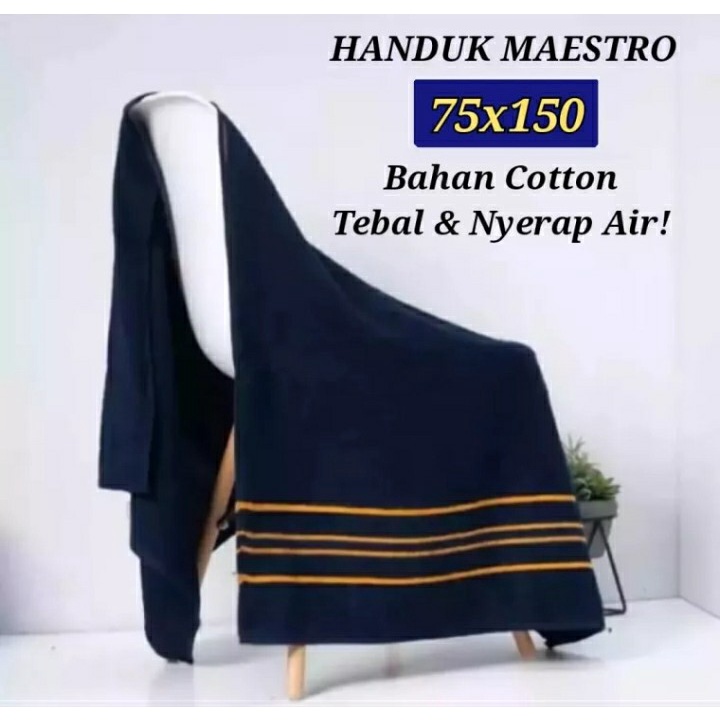 HANDUK MANDI DEWASA TEBAL SUPER JUMBO 75X150-NAVI MAESTRO