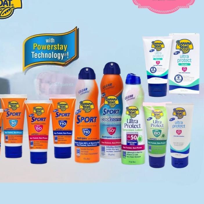 ☉ BANANA BOAT SPORTS SPORT COOLZONE COOL ZONE ULTRA PROTECT SPF 110 50 80 30ML 30 90ML GR 170 GR SPR