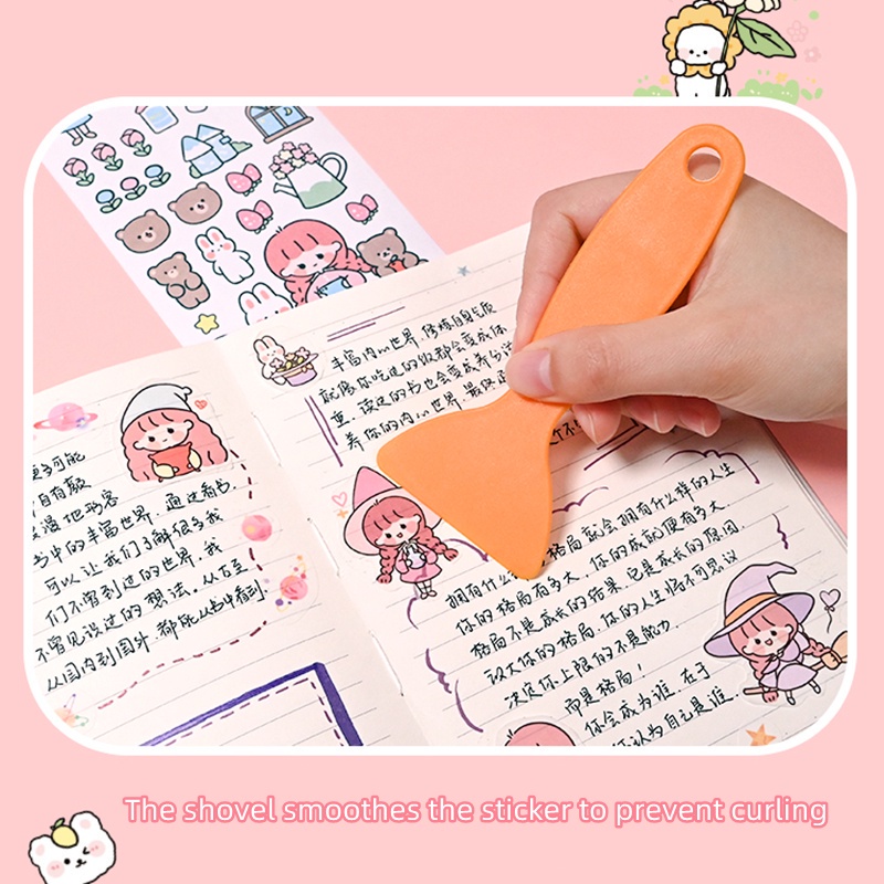 Lucu Stiker Set Alat Gadis Hadiah 19 Pcs DIY Tangan Bahan Akun Dengan Penjepit Ukir Pisau Sekop Diary Scrapbook Siswa Dekorasi Alat Kotak Penyimpanan