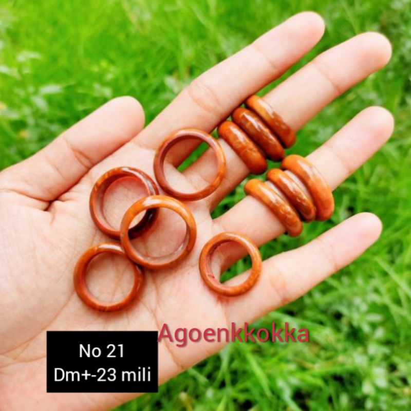 Cincin bulat polos coklat ukuran 21 kokka kaukah