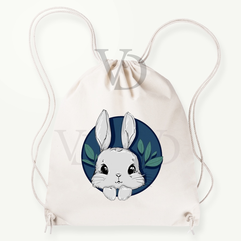 tas serut kanvas rabbit cute / tas gendong lucu / hampers anak