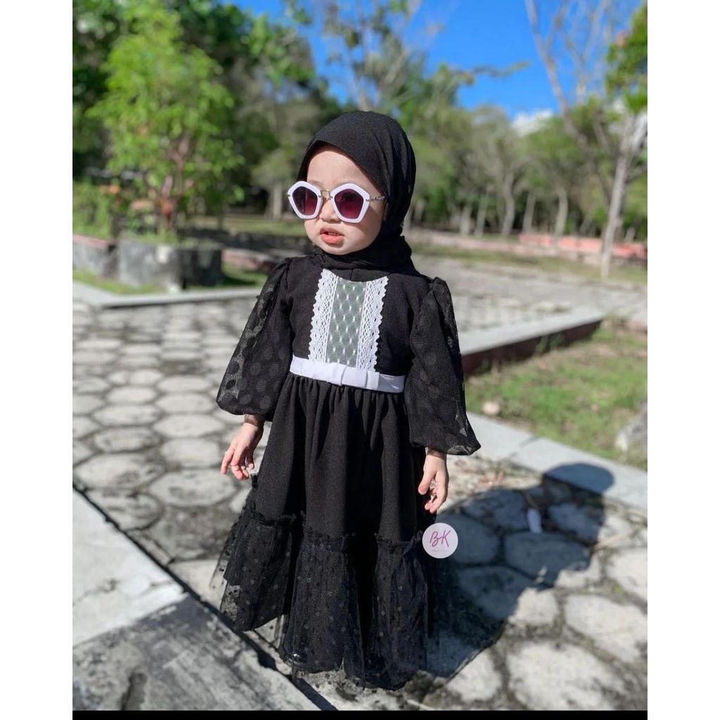 Baju Gamis Anak Umur 3 4 5 6 7 8 9 10 Tahun Al Mirna Kids Baju Muslim Anak Perempuan Matt Shakila Mix Tile Dot Fashion Muslim Anak Size L Dan XL