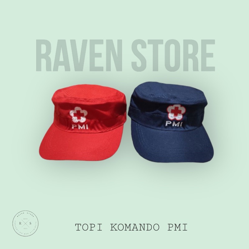 Topi Komando PMI Merah dan Biru