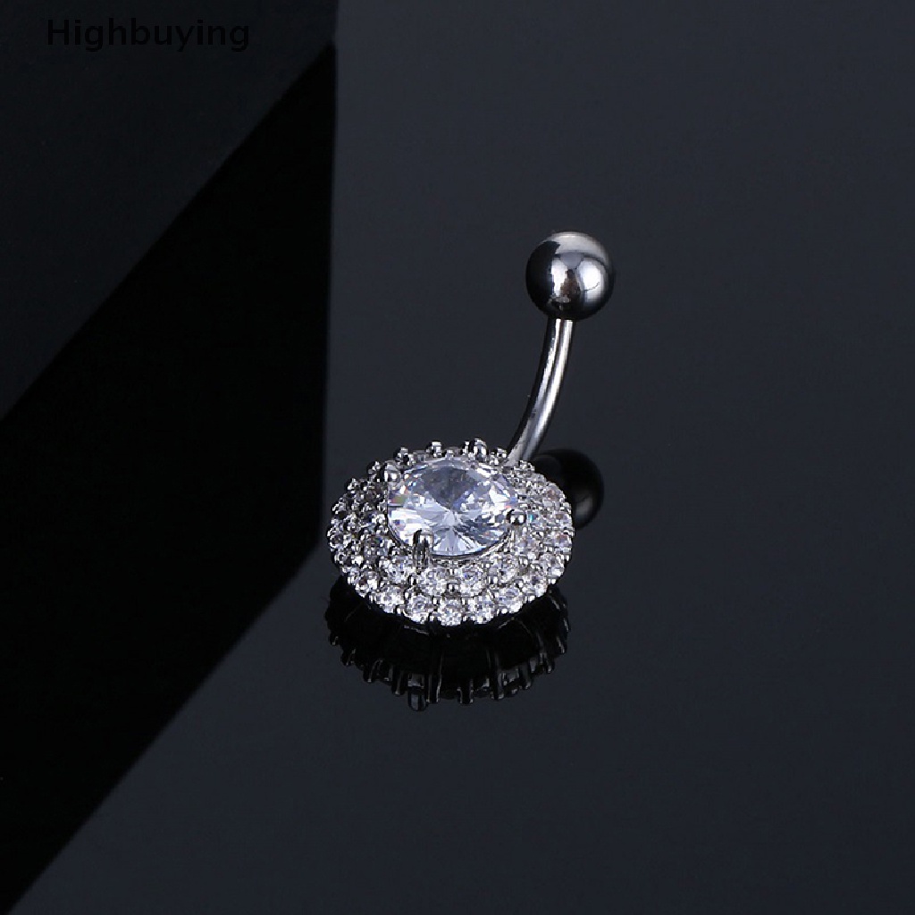 Hbid Dainsty Menjuntai Belly Button Rings Stainless Steel Pusar Zirkon Bunga Pusar Navel Ring Perhiasan Tubuh Seksi Glory