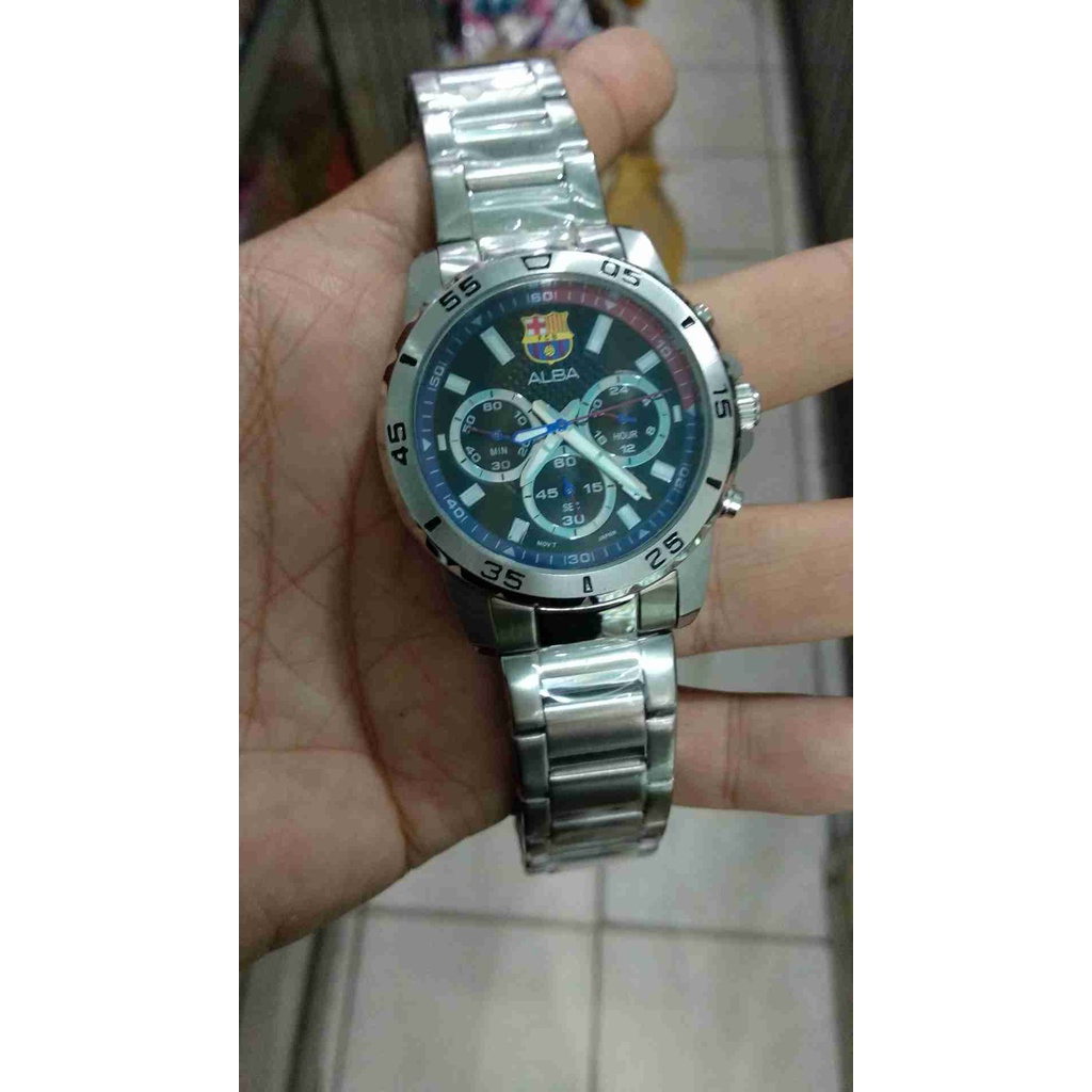 jam tangan Alba quartz chronograph jam pria jam sporty