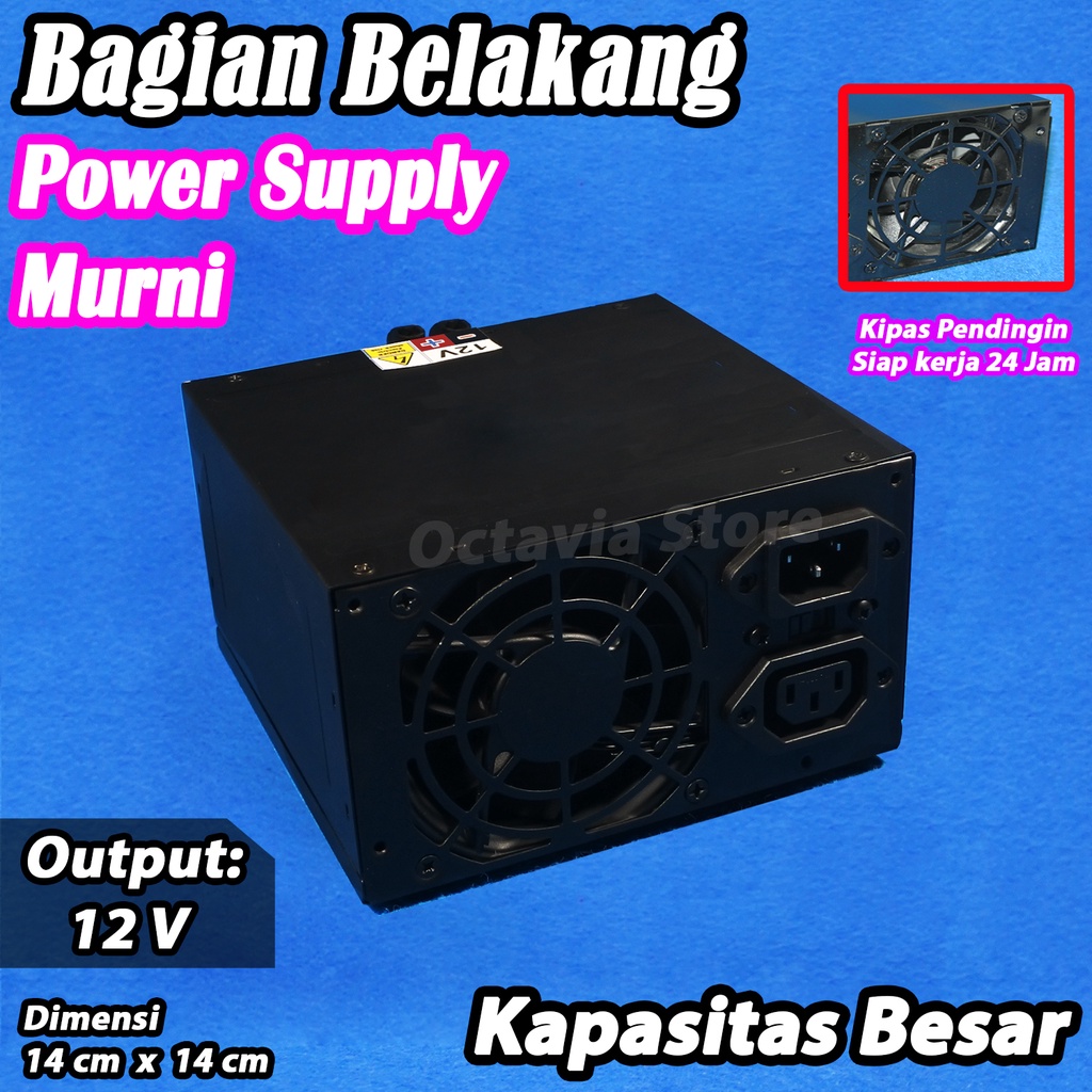 Adaptor switching power supply SMPS 12V 35A, 30A, 25A, 15A, 10A kapasitas BESAR