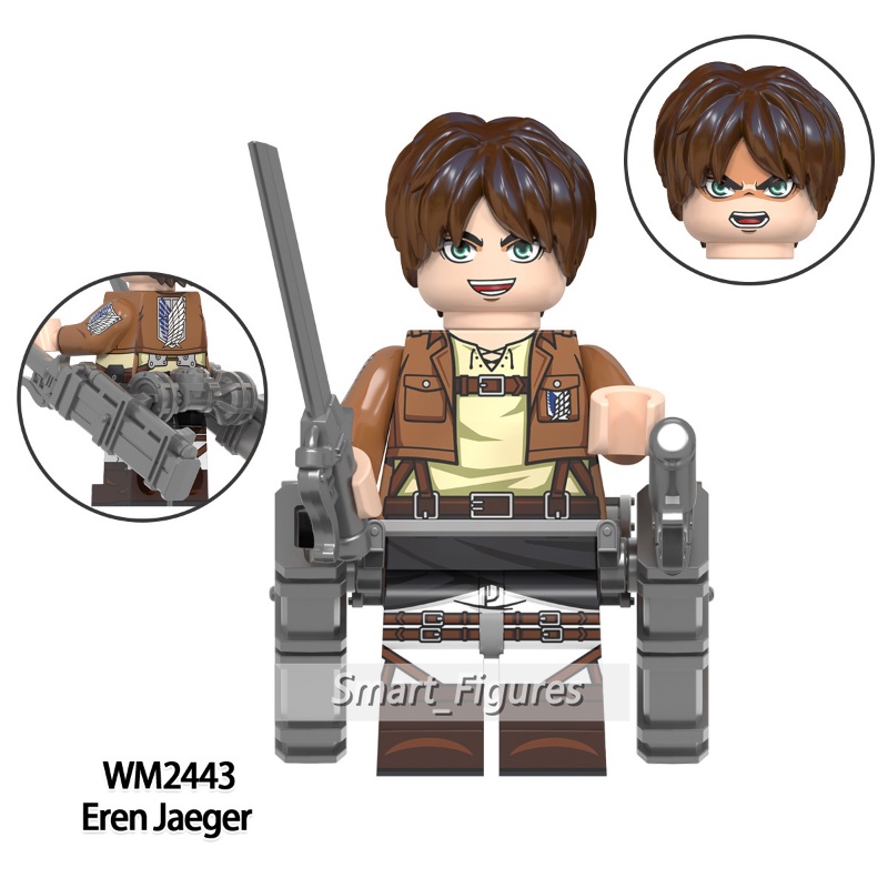 Blok Bangunan Attack on Titan Minifigures Armin Arlert Eren Jaeger Colossal Titan Kartun Mini Angka WM6148 Mainan