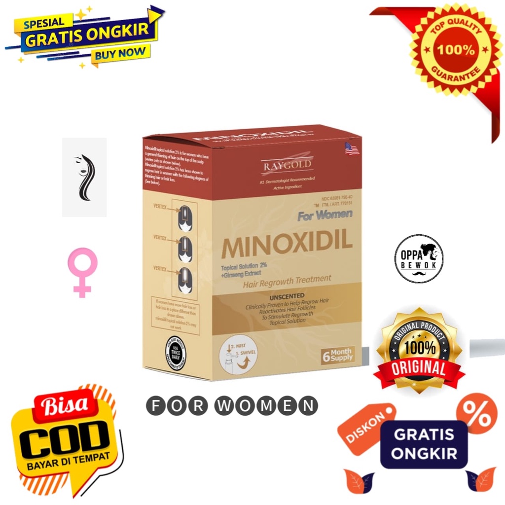 [ 100% ORIGINAL PRODUCT ] 1 BOX SEGEL MINOXIDIL WANITA EXTRACT GINSENG PERAWATAN RAMBUT ( penumbuh rambut &amp; anti rontok kebotakan pelebat rambut dan alis )