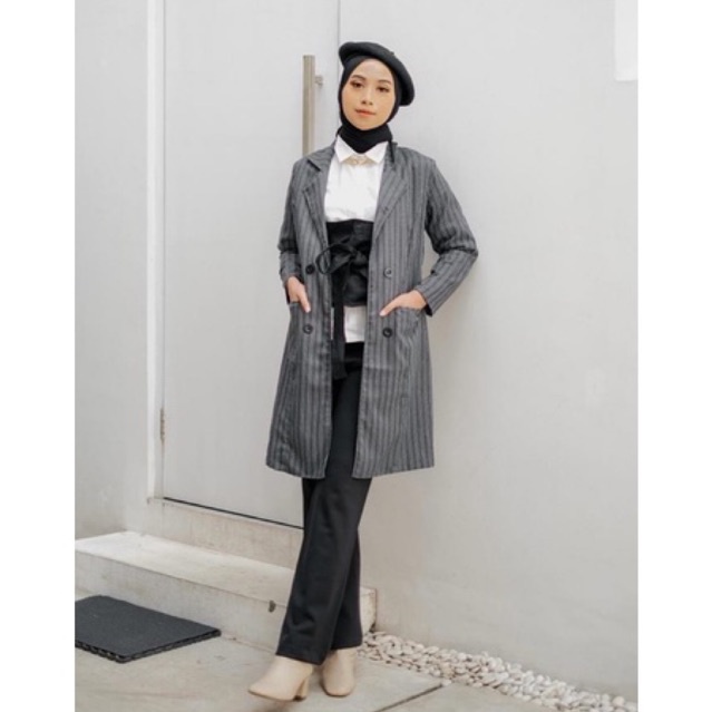 Stripes semiwol blazer