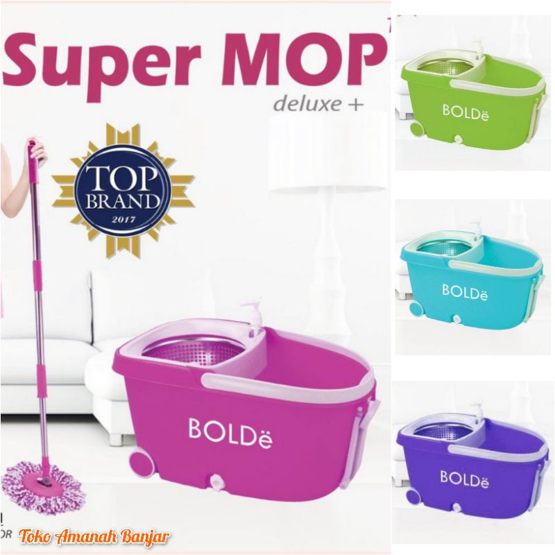 BOLDe Super Mop Deluxe+ Alat Pel Dilengkapi Roda Bolde Deluxe Plus Bolde Super Mop Verona Bolde Super Mop Oregon+ Oregon Plus Bolde Super Mop Deluxe+ Deluxe Plus Pel Putar Otomatis Pel Praktis Ultra Mop Spin Mop Magic Mop Kain Pel