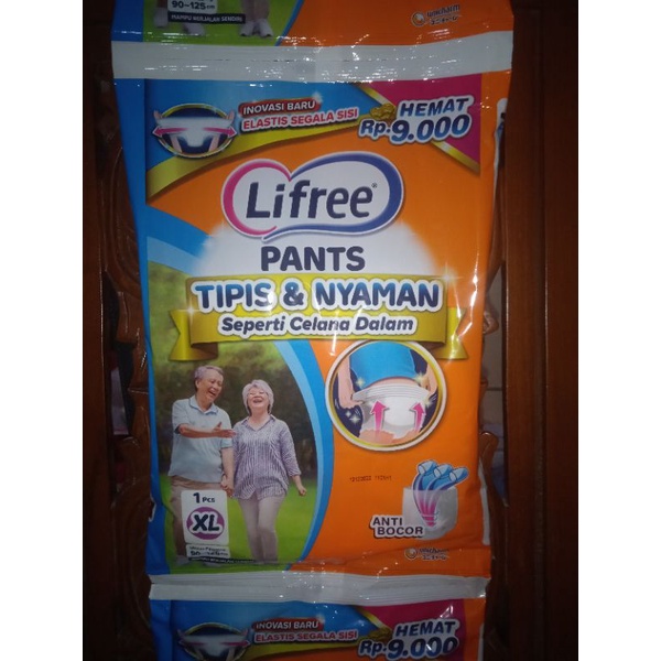 Lifree Popok Celana tipis ukuran XL isi 1(Popok orang Dewasa / lansia)