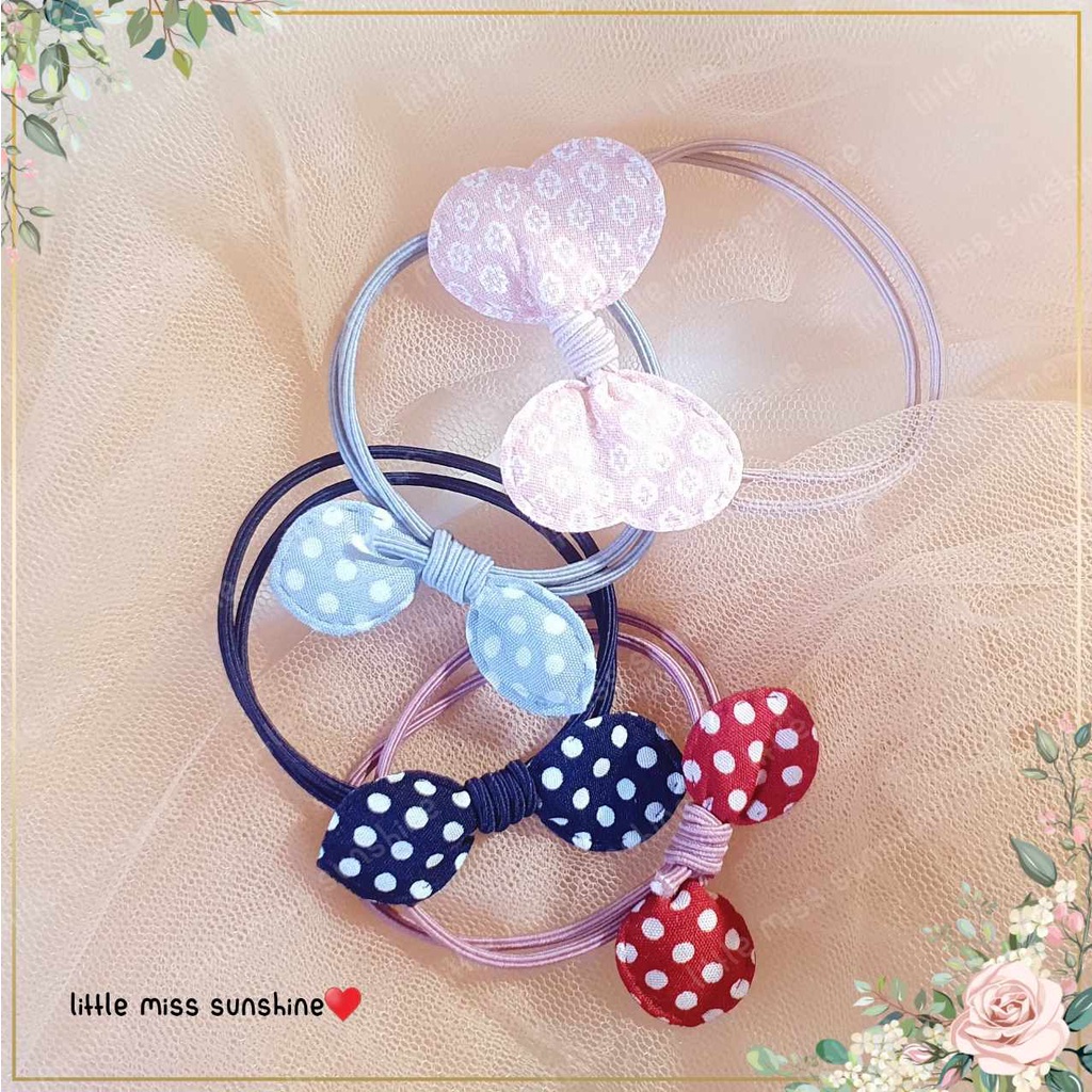 Ikat Rambut Hair Tie Kunciran warna warni scrunchie colour color Gemoy Motif lucu Tidak bikin kusut Sunflower Pita Rambut Unik High Quality Rubber High Quality ready stock siap kirim instan grosir termurah little miss sunshine malang